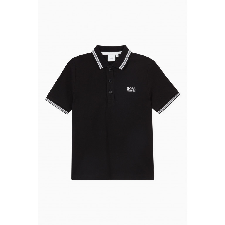 Boss - Polo Shirt in Cotton Piqué Black