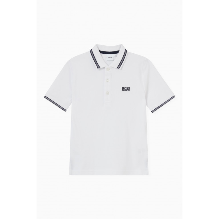 Boss - Polo Shirt in Cotton Piqué White