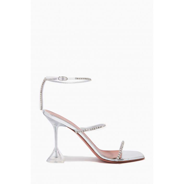 Amina Muaddi - Gilda Glass 95 Crystal Sandals in PVC Multicolour