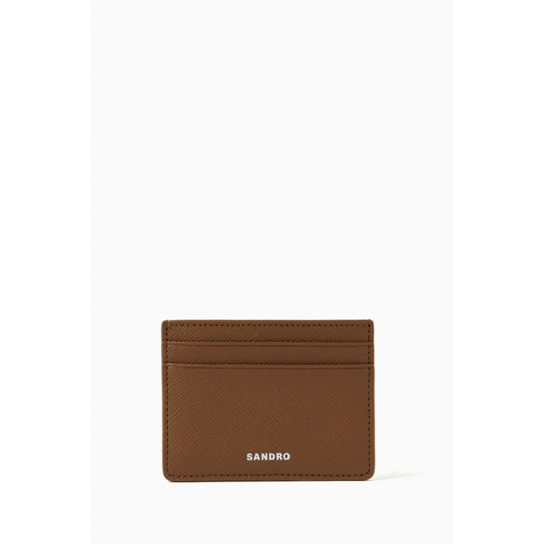 Sandro - Card Holder in Leather Brown