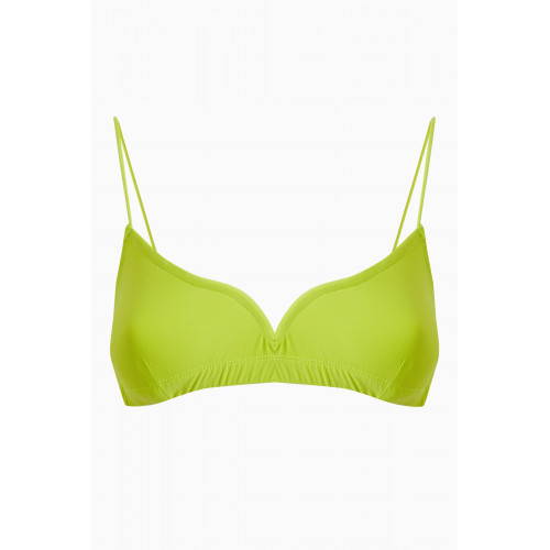 Leslie Amon - Caro Bikini Top in Recycled Nylon Green