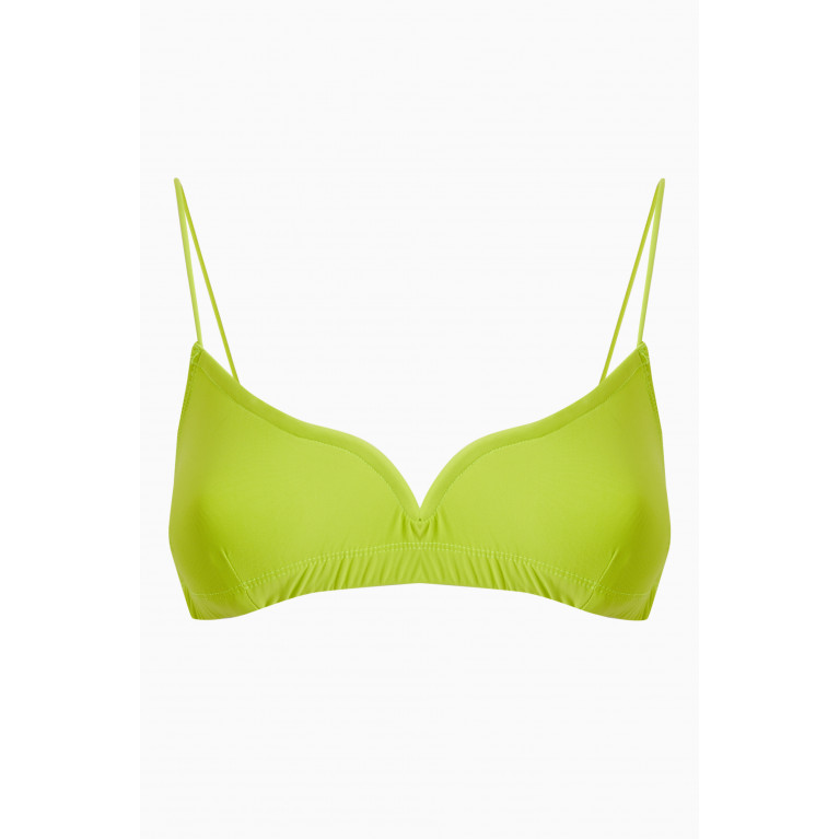 Leslie Amon - Caro Bikini Top in Recycled Nylon Green
