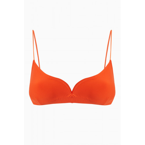 Leslie Amon - Caro Bikini Top in Recycled Nylon Orange