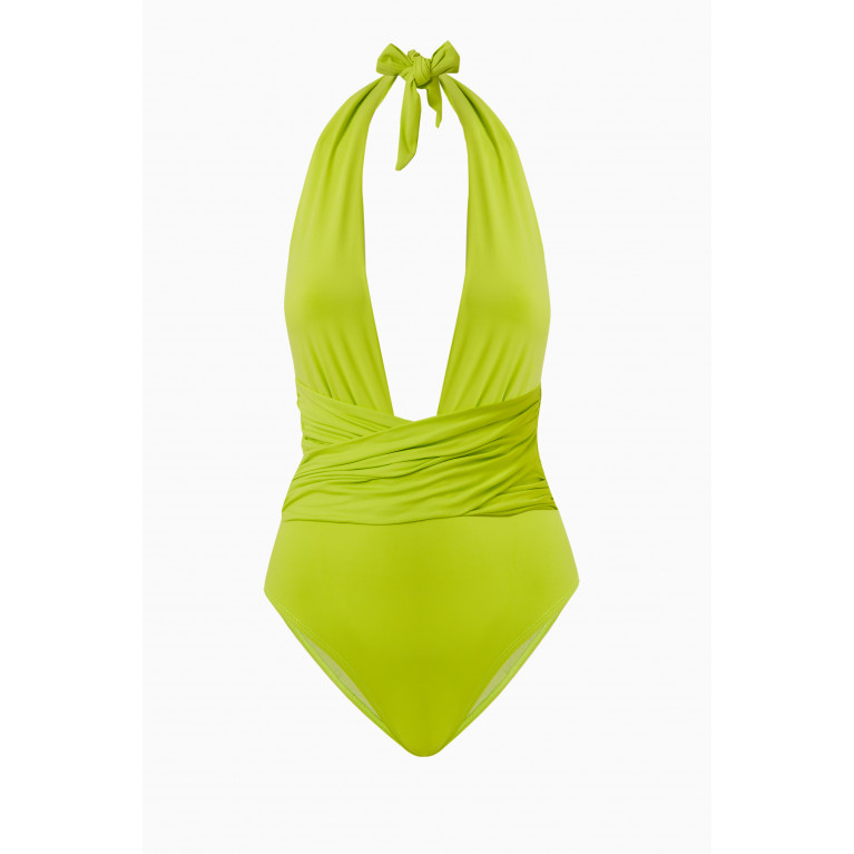 Leslie Amon - Amina One-piece Swimsuit in Stretch Nylon Green