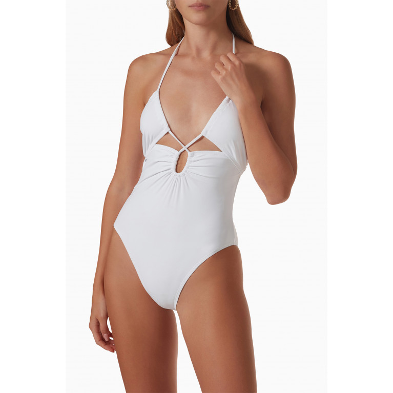 Leslie Amon - Yasmine One-piece Swimsuit in Stretch Nylon White