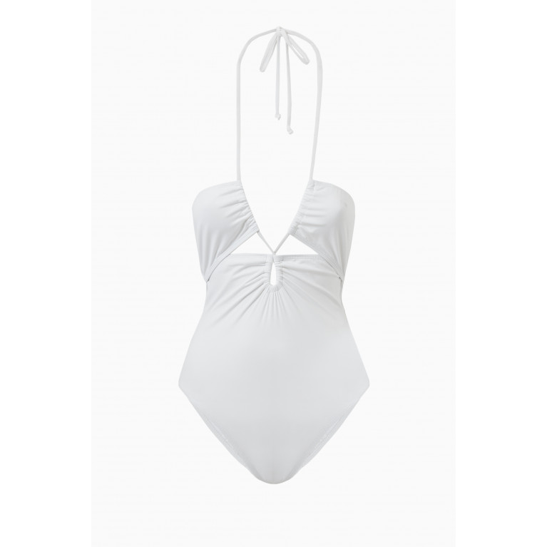 Leslie Amon - Yasmine One-piece Swimsuit in Stretch Nylon White