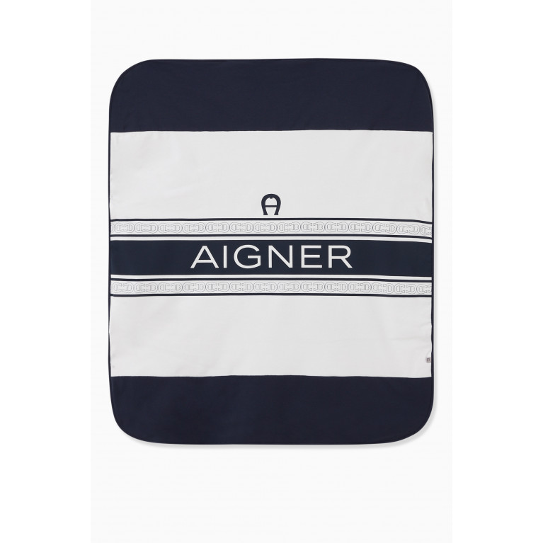 AIGNER - Logo Baby Blanket in Pima Cotton