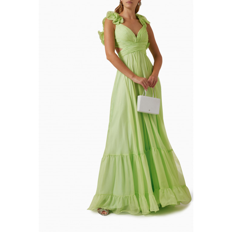 Mac Duggal - Ruffle Tiered Gown in Chiffon Green