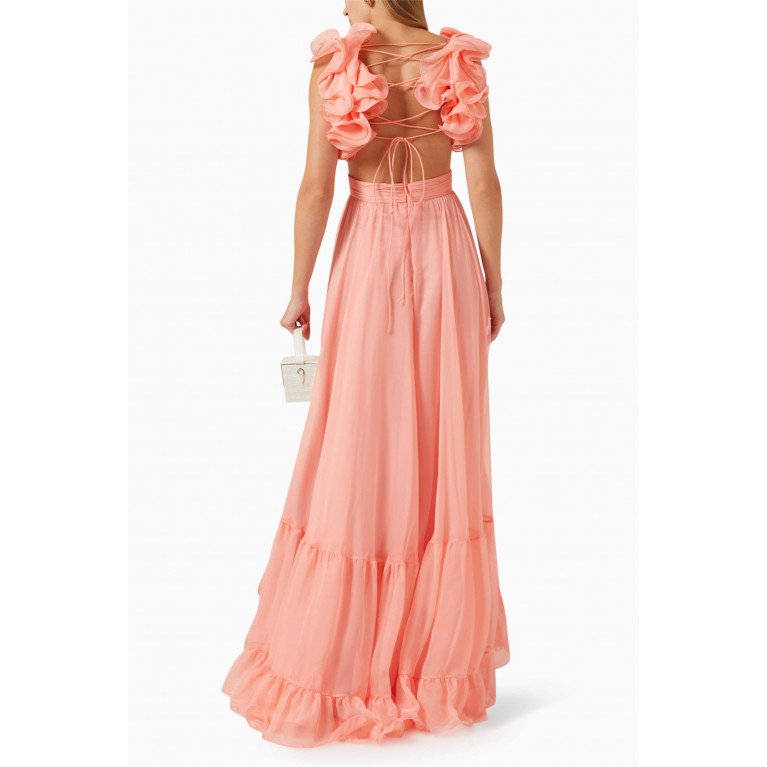 Mac Duggal - Ruffle Tiered Gown in Chiffon Pink