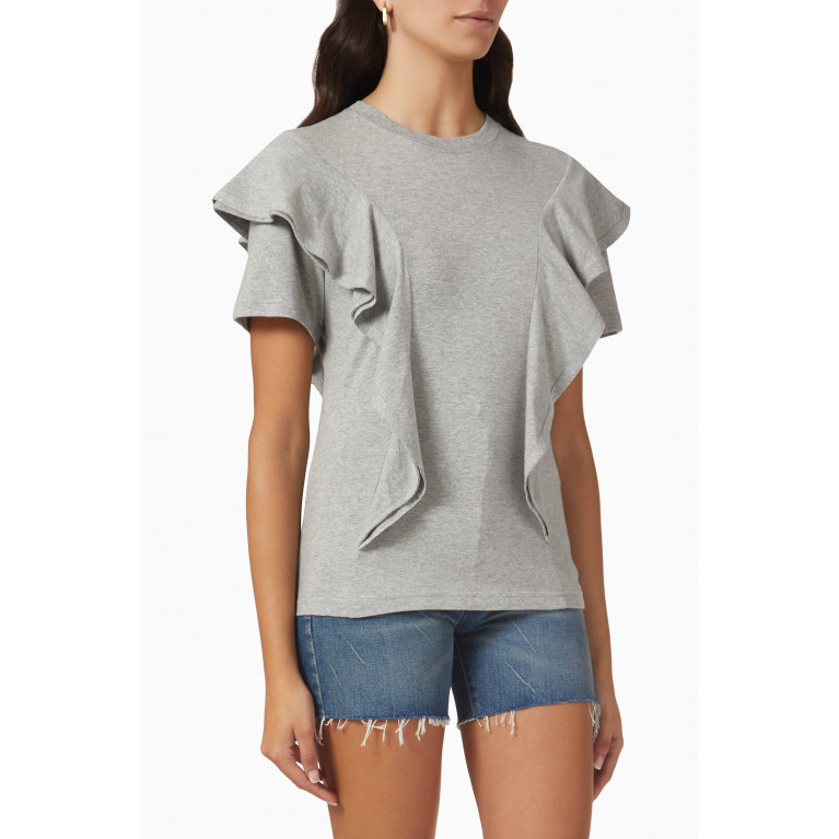 Chloé - Ruffled T-shirt in Cotton Jersey