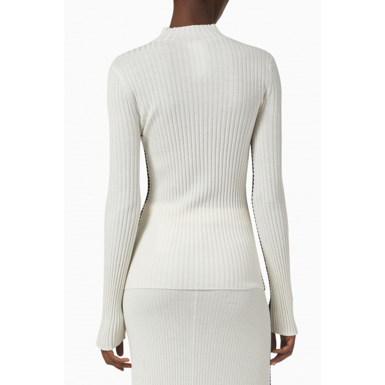 Chloé - Crochet Fitted High Neck Sweater in Wool