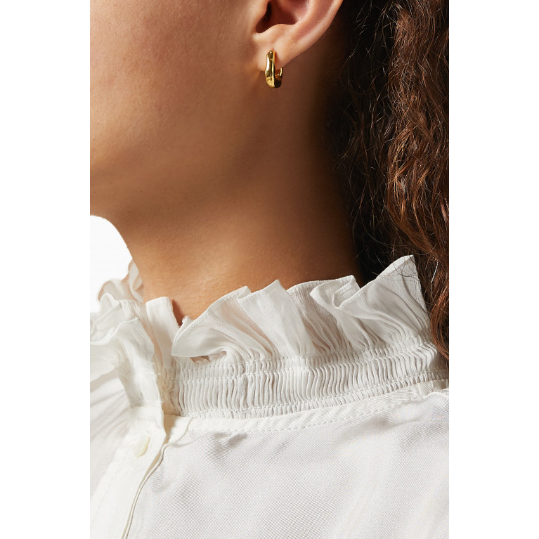 Joanna Laura Constantine - Wave Mini Hoop Earrings in 18k Gold-plated Brass