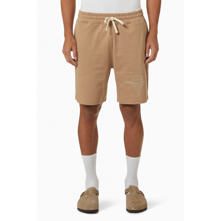 NASS - Wave Sweat Shorts in Cotton Brown