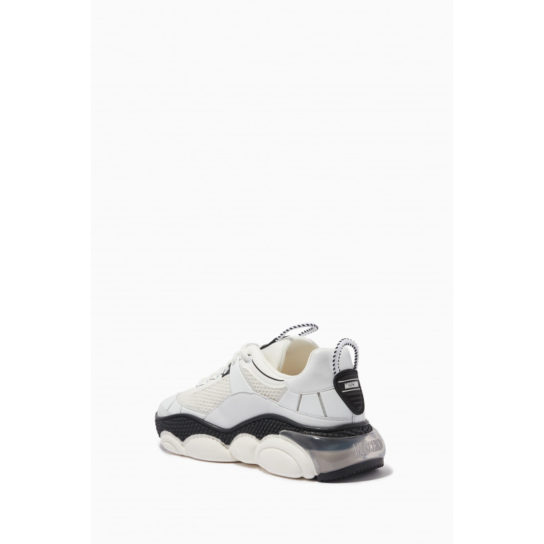 Moschino - Teddy Bubble Sneakers in Mesh and Leather White