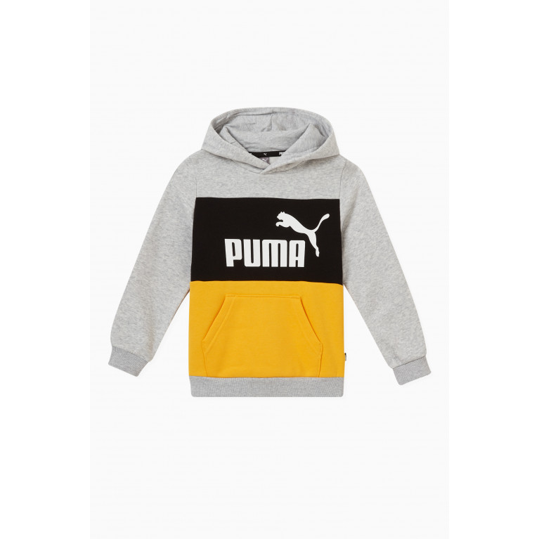 Puma - Essentials Colour-block Logo Hoodie in Recycled Cotton-blend