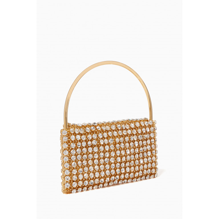 VANINA - Les Nuances Baguette Bag in Crystals & Glass Beads White