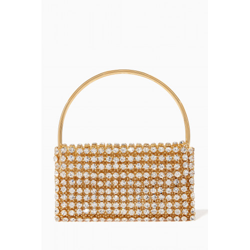 VANINA - Les Nuances Baguette Bag in Crystals & Glass Beads White
