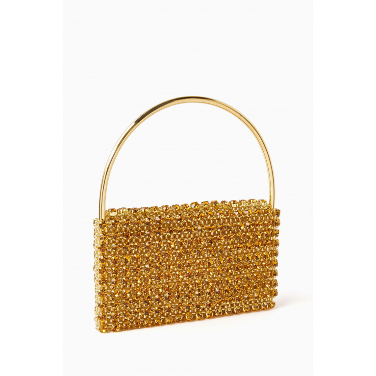 VANINA - Les Nuances Baguette Bag in Crystals & Glass Beads Yellow