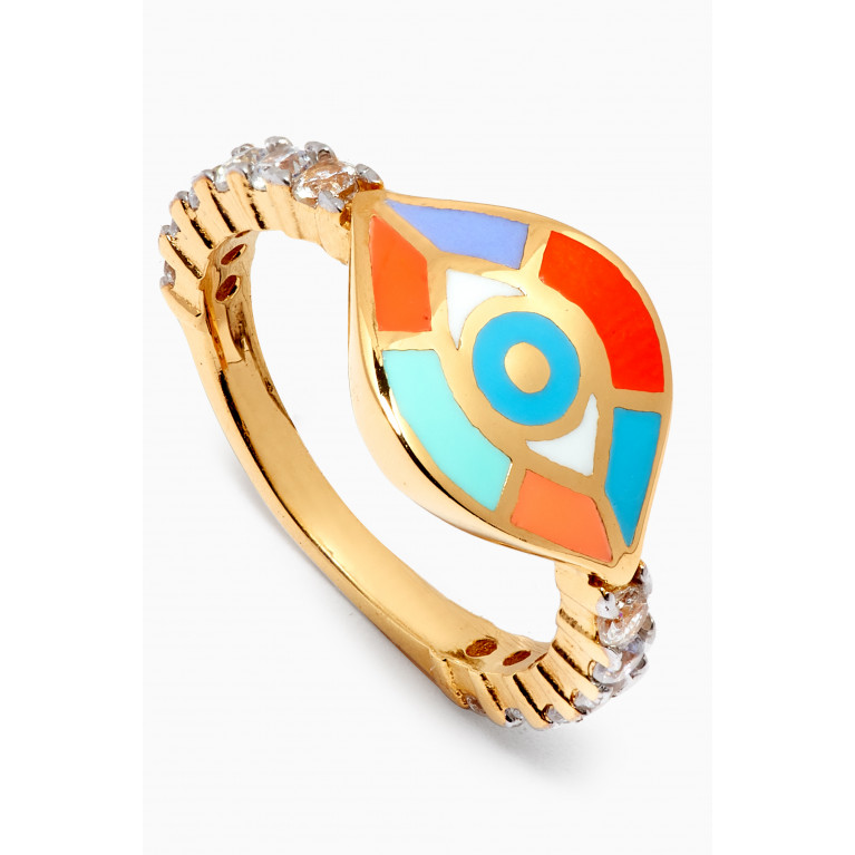 MER"S - All Eyes on Me Ring in 24kt Gold-plated Sterling Silver