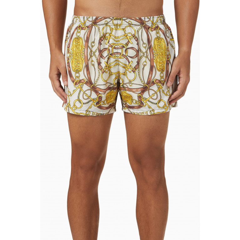 Moschino - Teddy Scarf Print Swim Shorts in Nylon