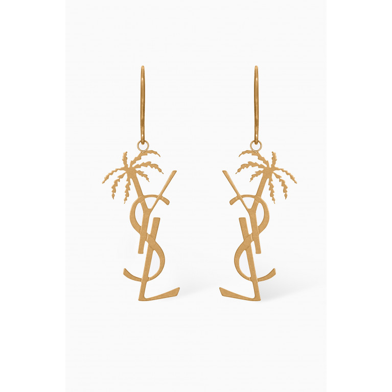 Saint Laurent - Monogram Palm Earrings in Metal