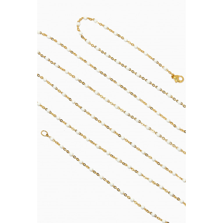 Awe Inspired - Beaded Enamel Necklace in 14kt Yellow Gold Vermeil