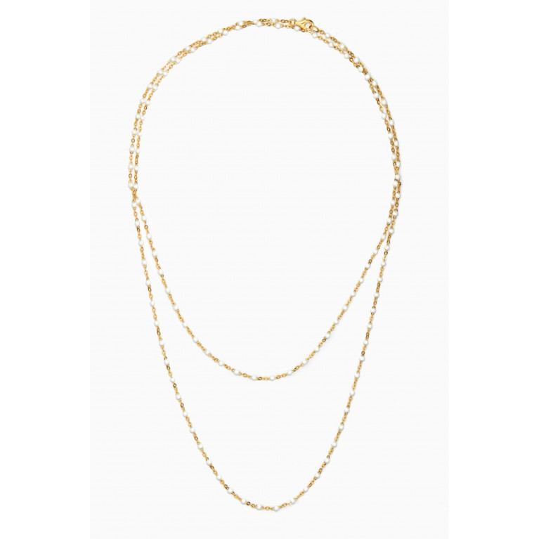 Awe Inspired - Beaded Enamel Necklace in 14kt Yellow Gold Vermeil