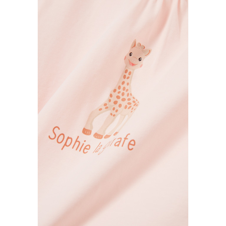 Sophie La Girafe - Logo Print T-Shirt in Jersey Pink