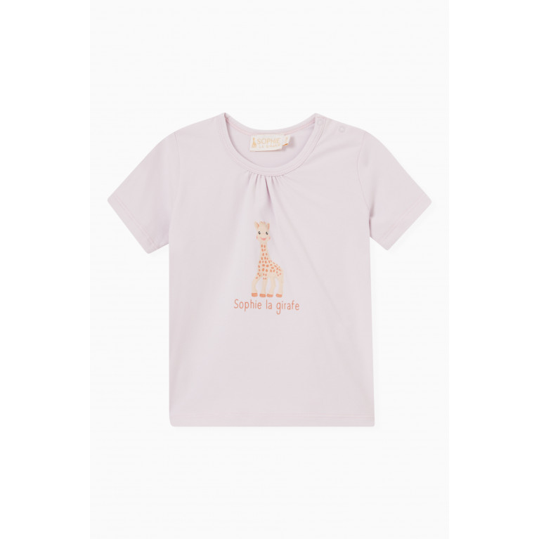 Sophie La Girafe - Logo Print T-shirt in Cotton Purple