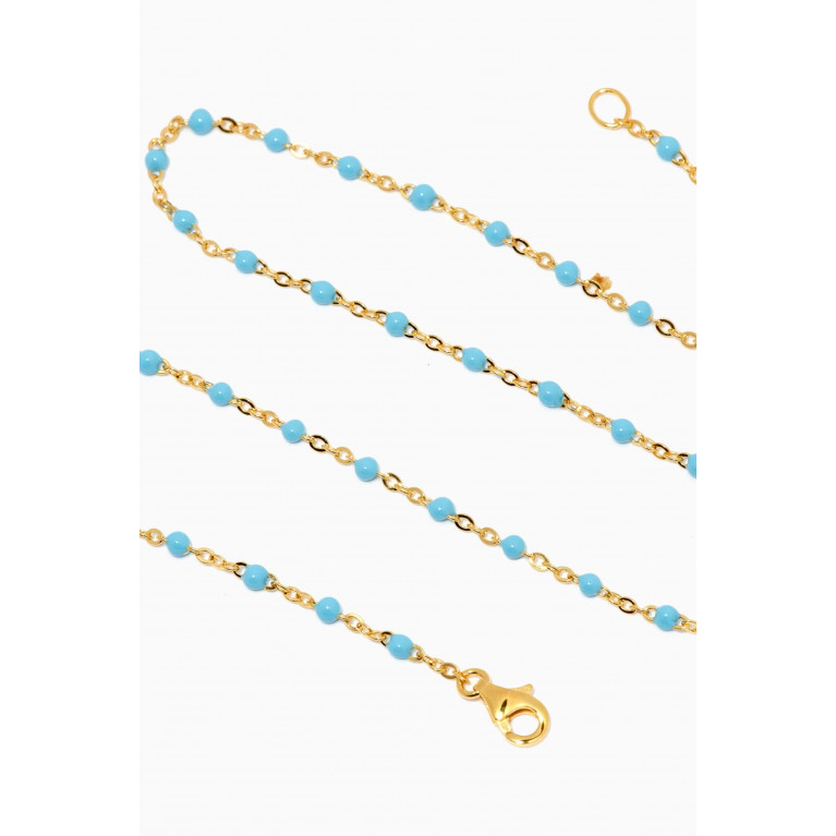Awe Inspired - Beaded Enamel Bracelet in 14kt Yellow Gold Vermeil Blue