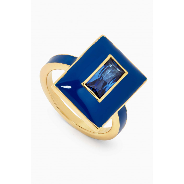 Awe Inspired - Aura Sapphire Ring in 14kt Gold Vermeil Blue