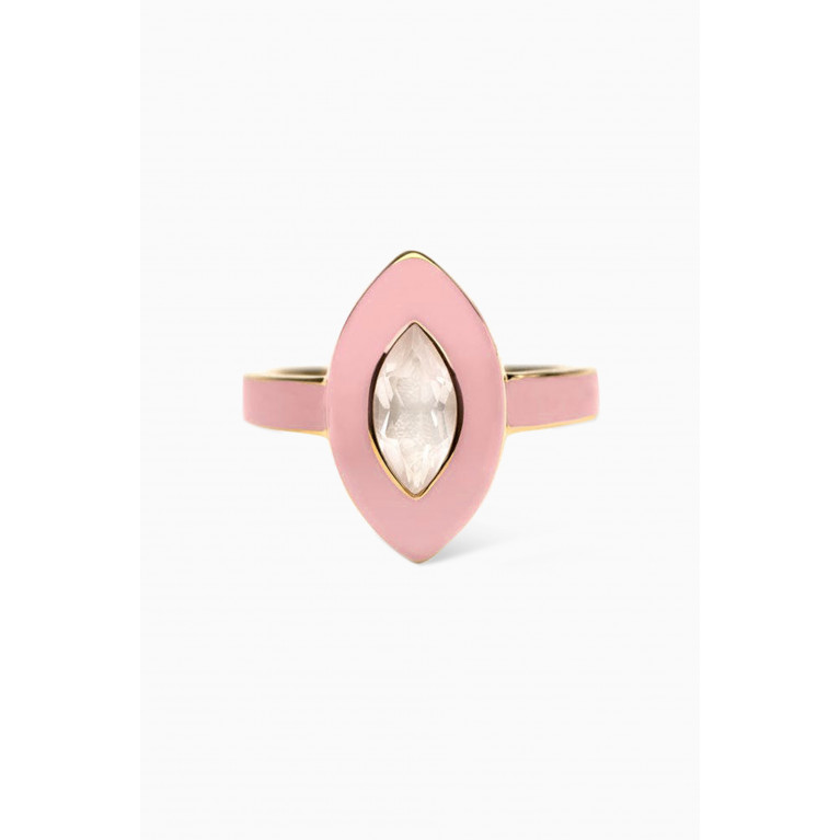 Awe Inspired - Aura Blush Quartz Ring in 14kt Yellow Gold Vermeil Pink