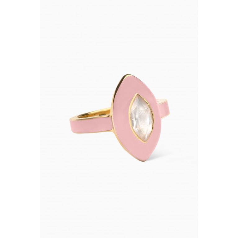 Awe Inspired - Aura Blush Quartz Ring in 14kt Yellow Gold Vermeil Pink