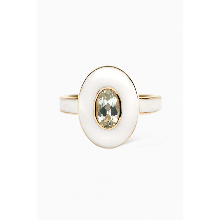 Awe Inspired - Aura Topaz Ring in 14kt Yellow Gold Vermeil White
