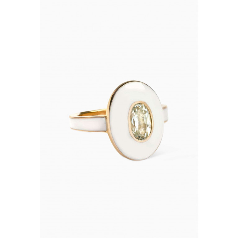 Awe Inspired - Aura Topaz Ring in 14kt Yellow Gold Vermeil White