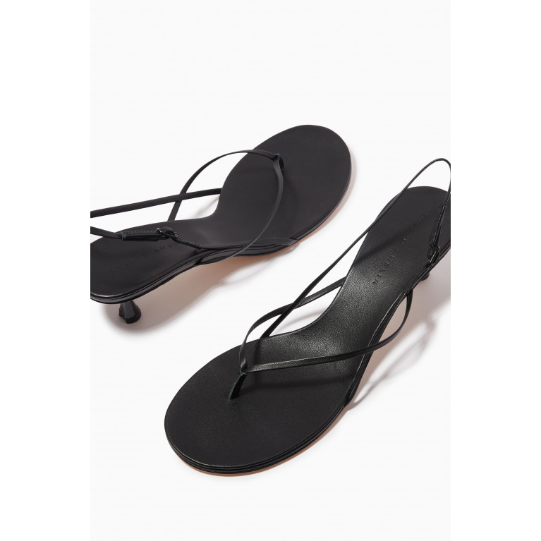 Studio Amelia - Wishbone 50 Thong Sandals in Nappa Black