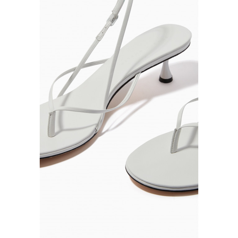 Studio Amelia - Wishbone 50 Thong Sandals in Nappa White