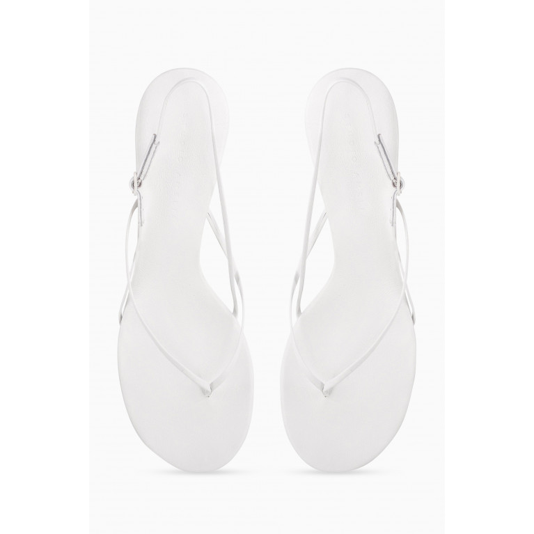 Studio Amelia - Wishbone 50 Thong Sandals in Nappa White
