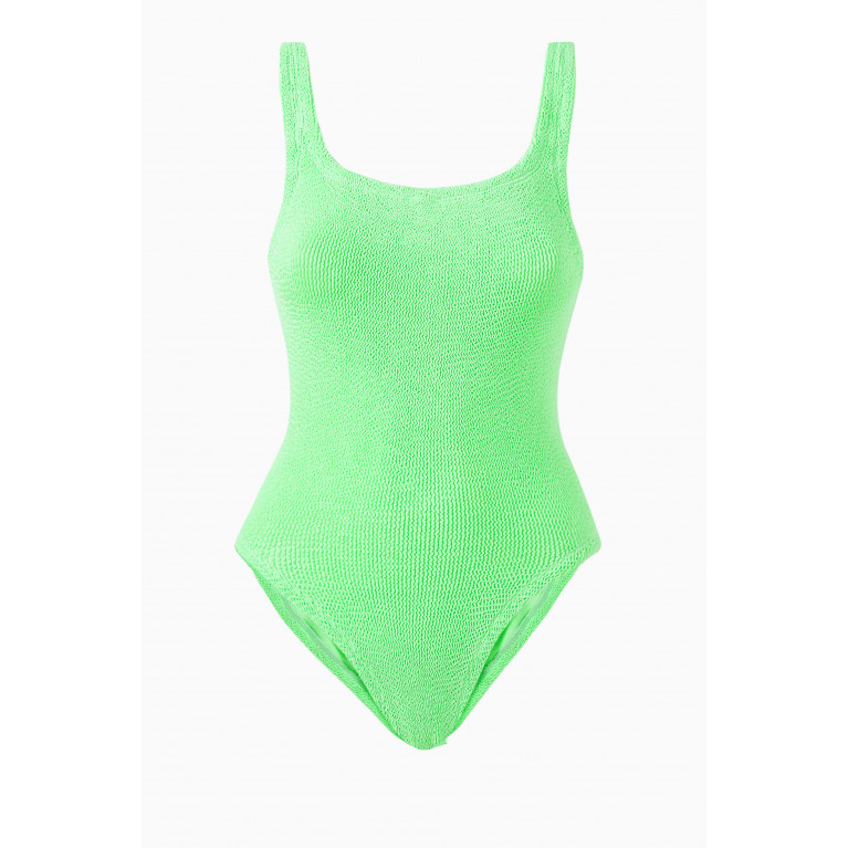 Hunza G - Square Neck One-Piece Swimsuit Green