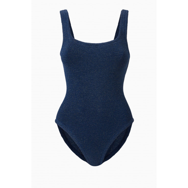 Hunza G - Square Neck One-Piece Swimsuit Blue