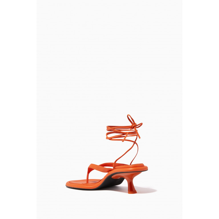 Simon Miller - Wrap Beep Lace-Up Sandals in Vegan Leather Orange