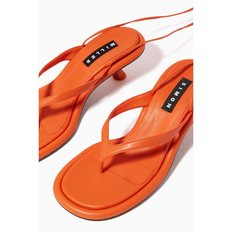 Simon Miller - Wrap Beep Lace-Up Sandals in Vegan Leather Orange