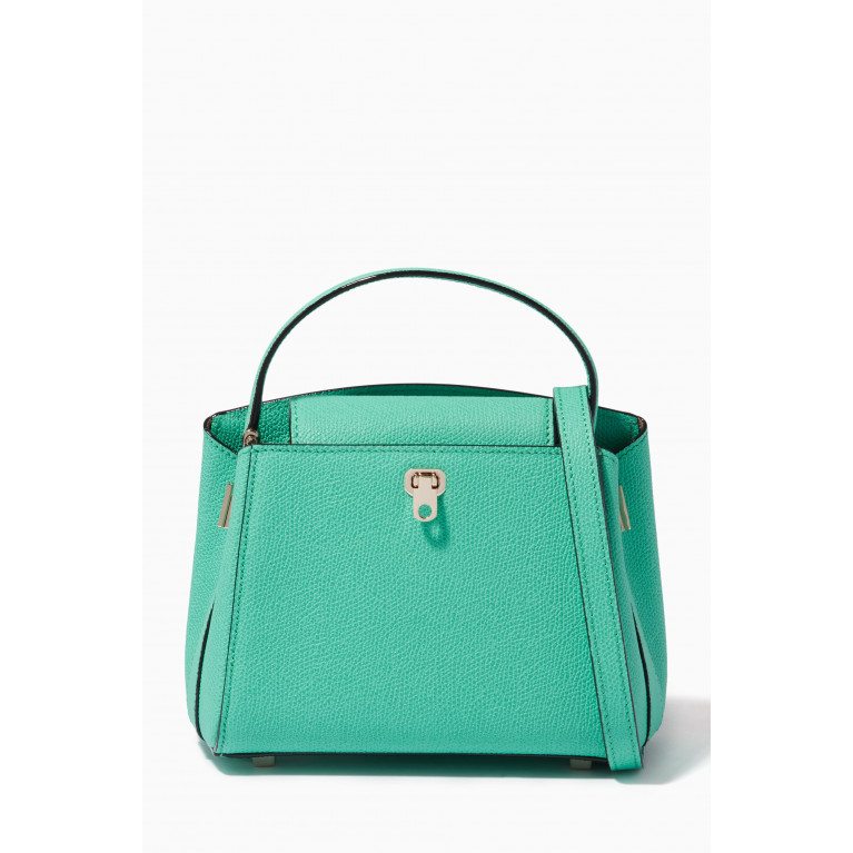 Valextra - Brera Micro Top Handle Bag in Calfskin Leather Blue