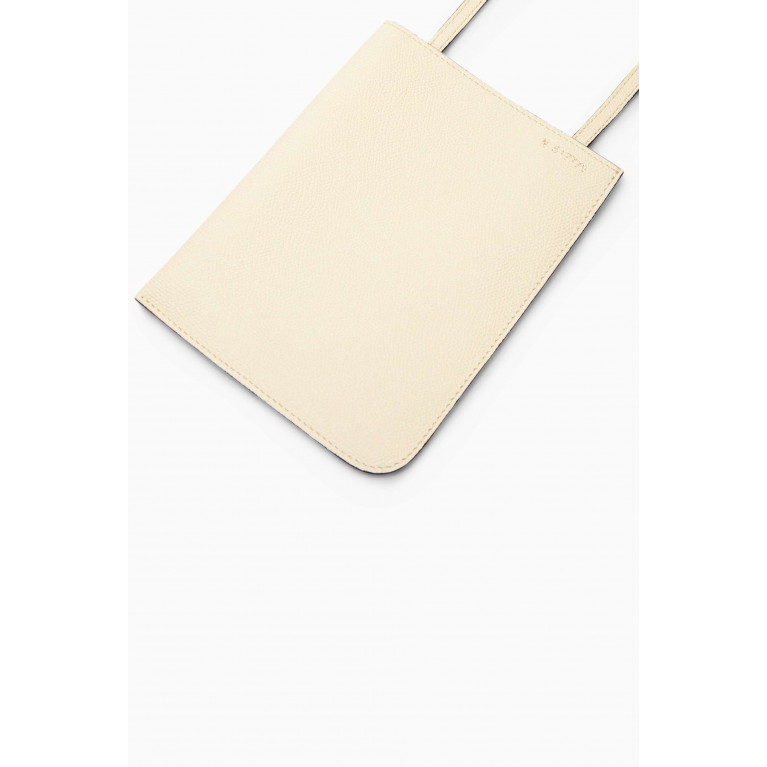 Valextra - Crossbody Soft Document Holder in Millepunte Leather White