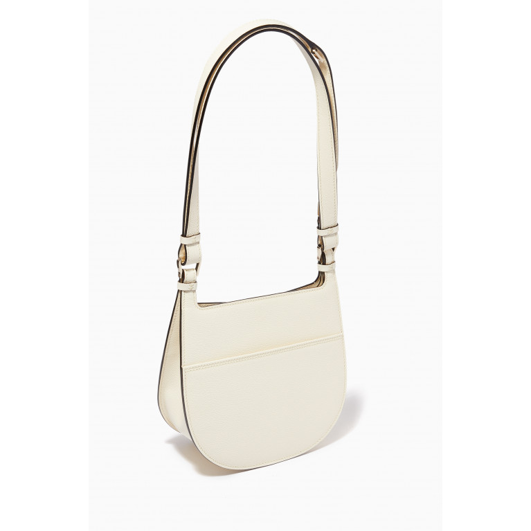 Valextra - Hobo Weekend Mini Bag in Millepunte Calf Leather White