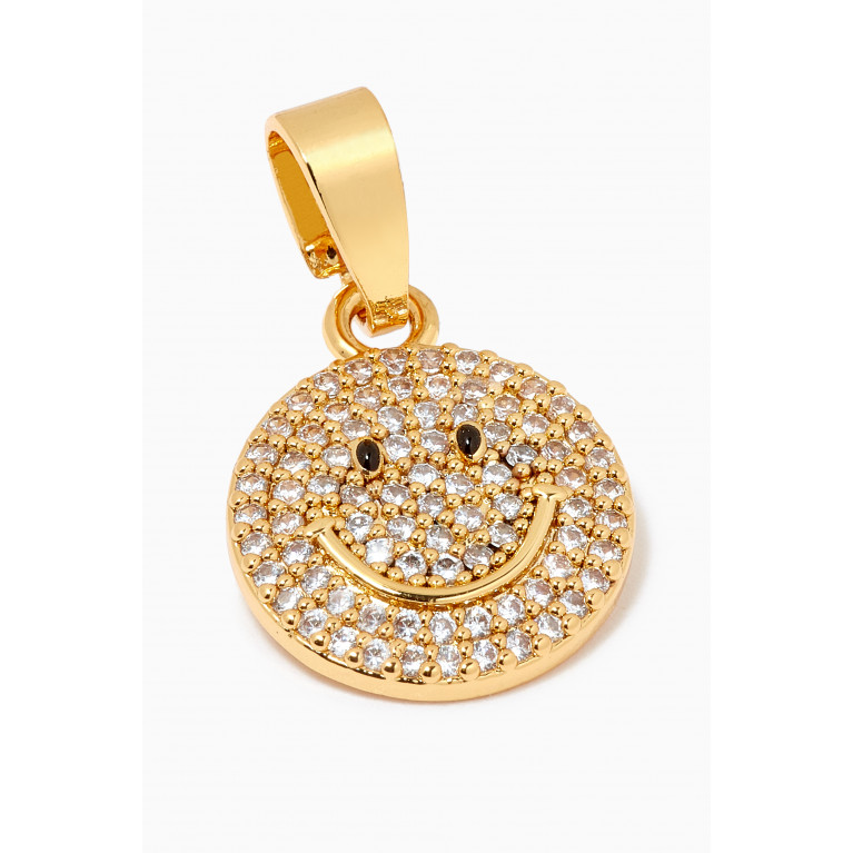 Crystal Haze - Ms Vaxxine Smiley Pendant in 18kt Gold-plated Brass