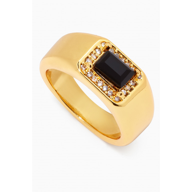 Crystal Haze - Lady Boss Pinky Ring in 18kt Gold-plated Brass