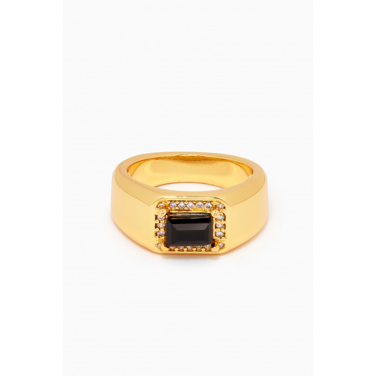 Crystal Haze - Lady Boss Pinky Ring in 18kt Gold-plated Brass