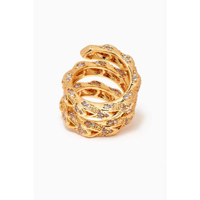 Crystal Haze - Alexis Ring in 18kt Gold-plated Brass