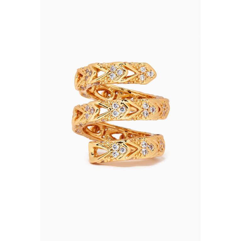 Crystal Haze - Alexis Ring in 18kt Gold-plated Brass